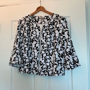 Anne Klein Black and White Floral Blazer